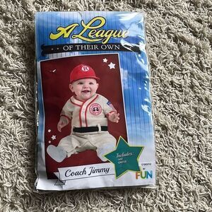 New A League of Their Own Coach Jimmy Baby Costume Infant Baseball Player Costum
